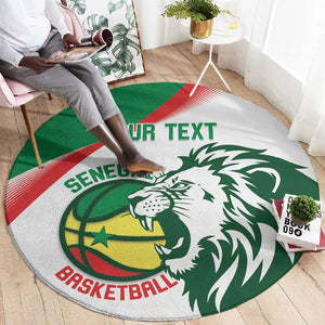 Afro Basketball Custom Senegal Round Carpet Come On Lions - African Pride