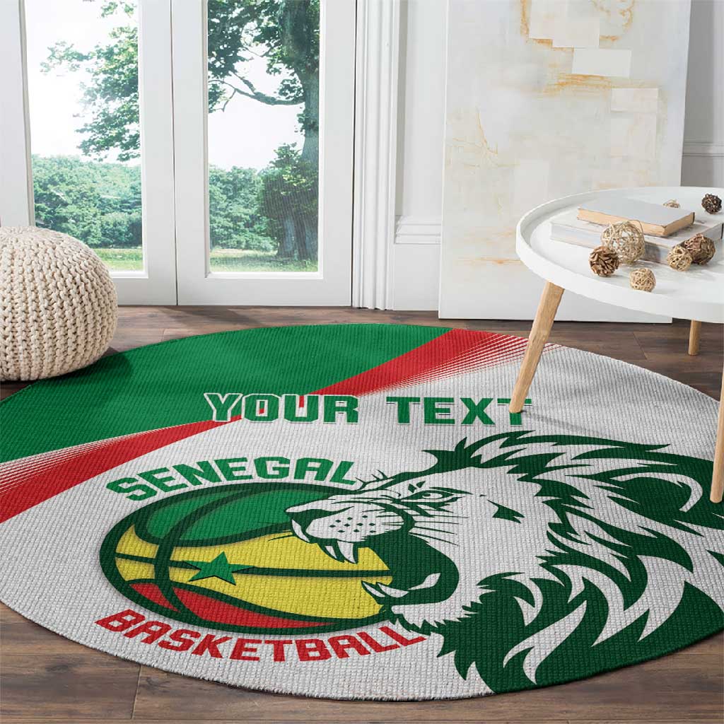 Afro Basketball Custom Senegal Round Carpet Come On Lions - African Pride