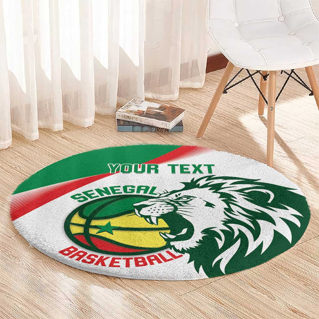 Afro Basketball Custom Senegal Round Carpet Come On Lions - African Pride