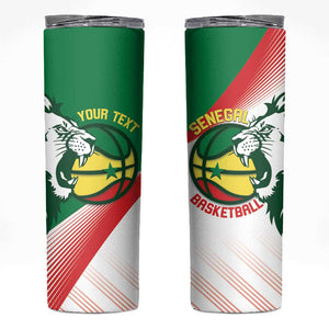 Afro Basketball Custom Senegal Skinny Tumbler Come On Lions - African Pride