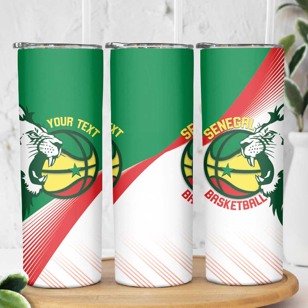 Afro Basketball Custom Senegal Skinny Tumbler Come On Lions - African Pride