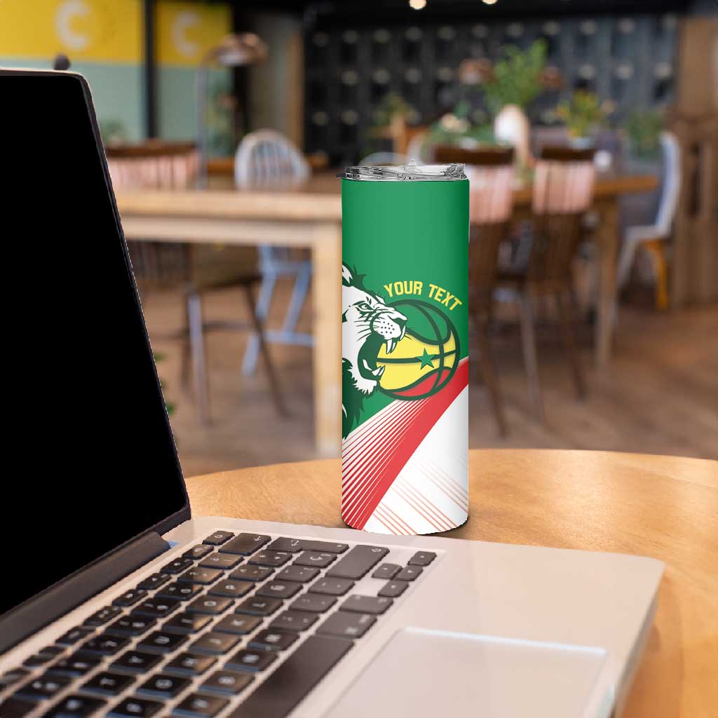 Afro Basketball Custom Senegal Skinny Tumbler Come On Lions - African Pride