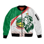 Afro Basketball Custom Senegal Sleeve Zip Bomber Jacket Come On Lions - African Pride