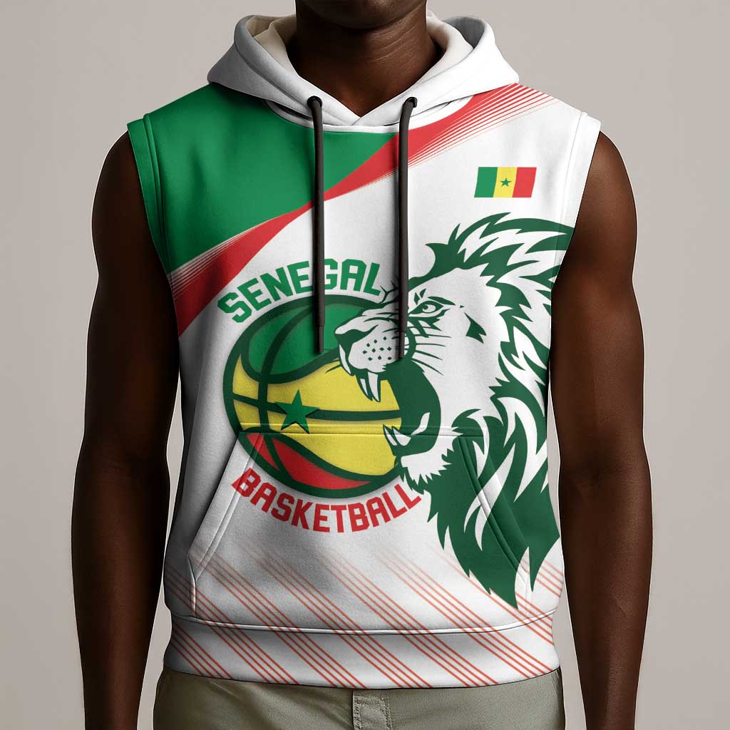 Afro Basketball Custom Senegal Sleeveless Hoodie Come On Lions - African Pride