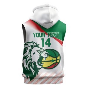 Afro Basketball Custom Senegal Sleeveless Zip Hoodie Come On Lions - African Pride