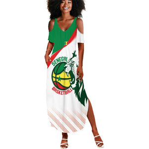 Afro Basketball Custom Senegal Summer Maxi Dress Come On Lions - African Pride