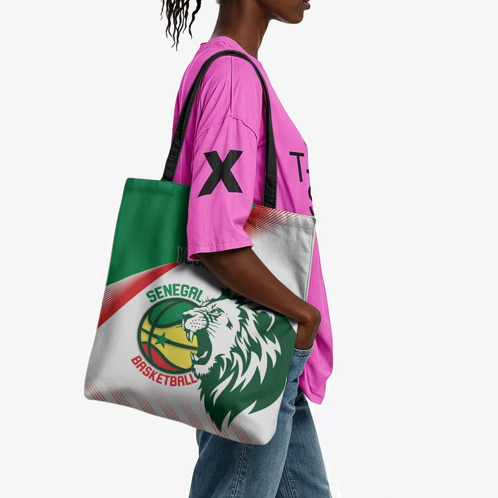 Senegal Basketball Custom Tote Bag Come On Lions