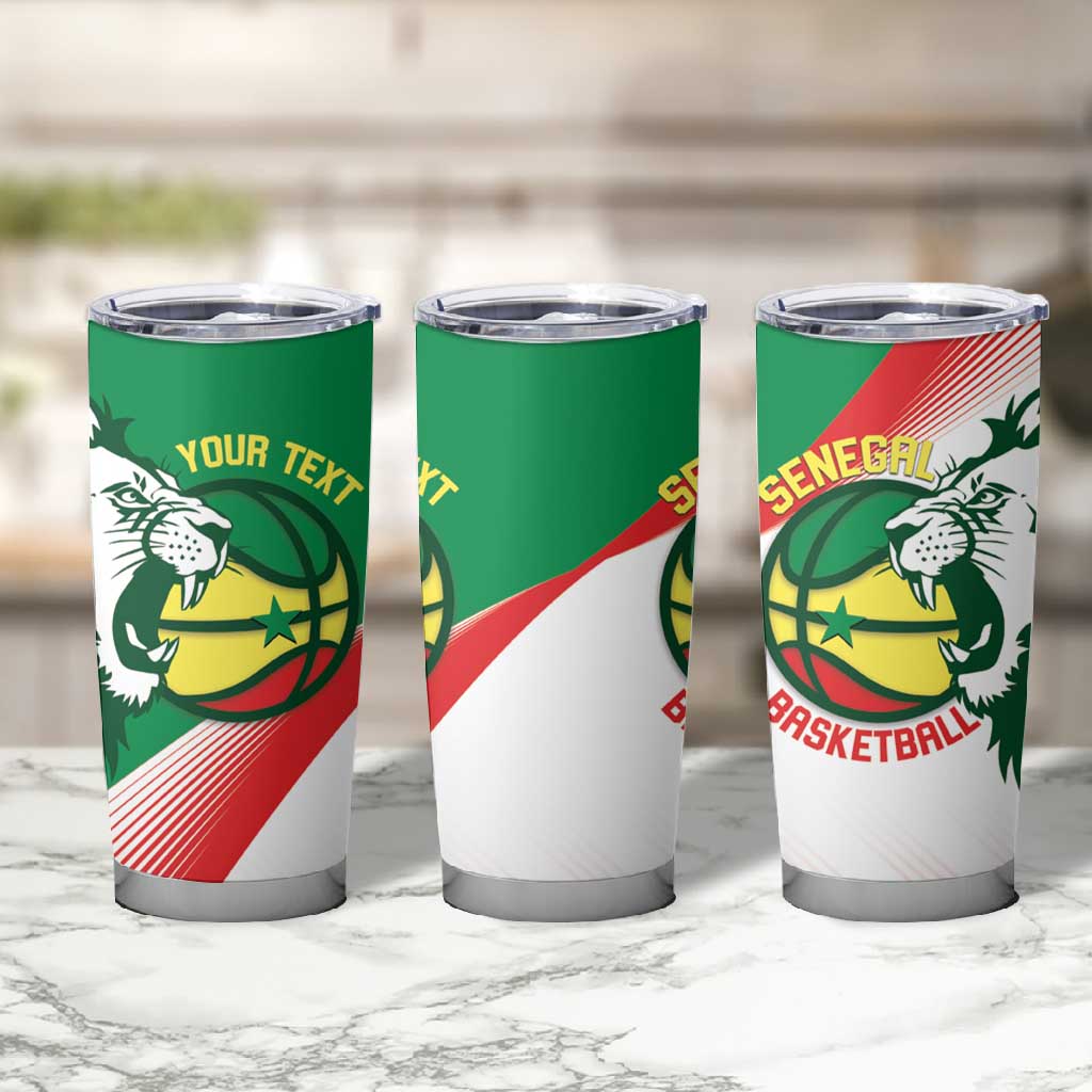 Afro Basketball Custom Senegal Tumbler Cup Come On Lions - African Pride