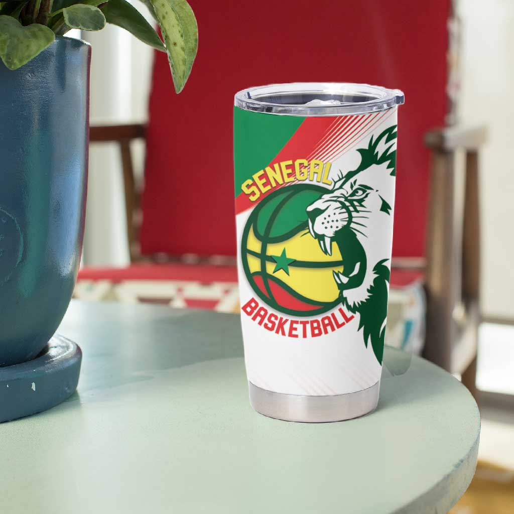 Afro Basketball Custom Senegal Tumbler Cup Come On Lions - African Pride