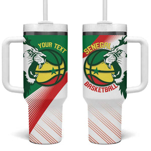 Afro Basketball Custom Senegal Tumbler With Handle Come On Lions - African Pride