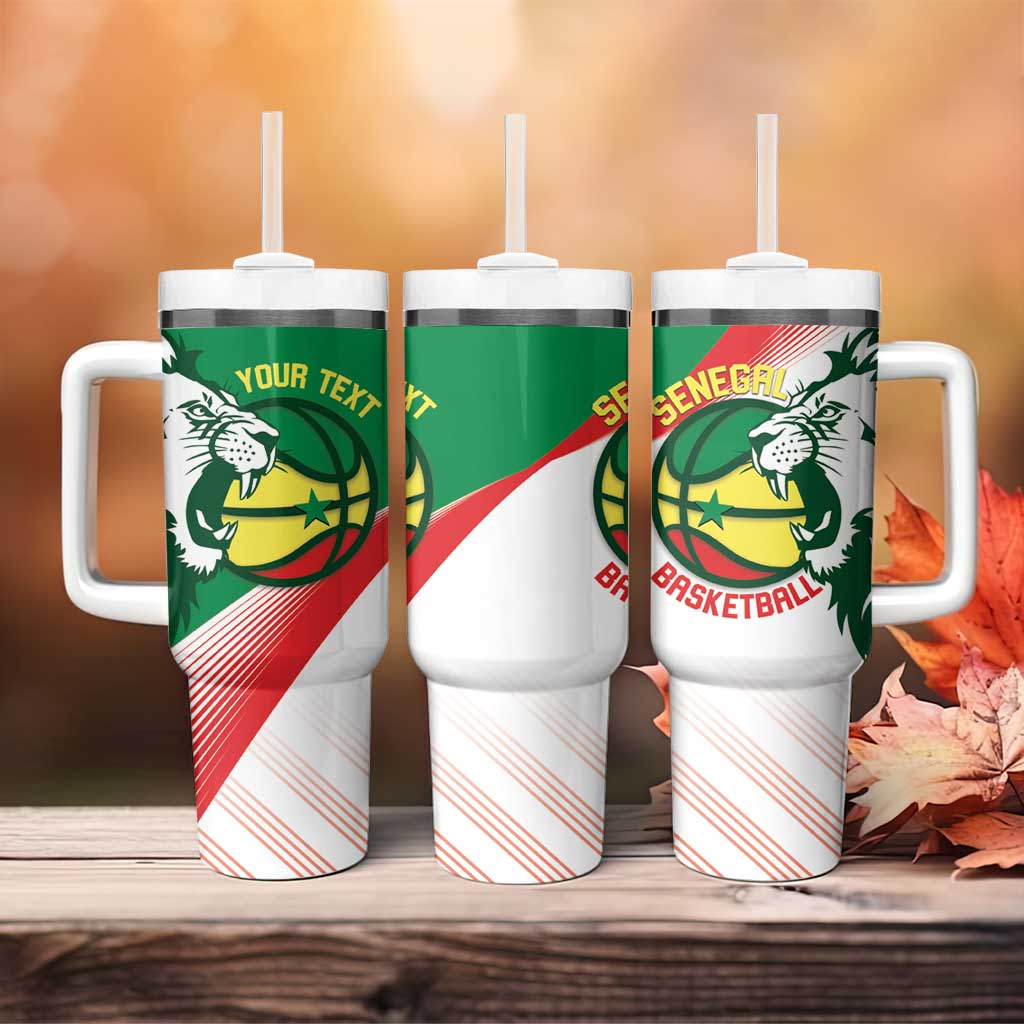 Afro Basketball Custom Senegal Tumbler With Handle Come On Lions - African Pride