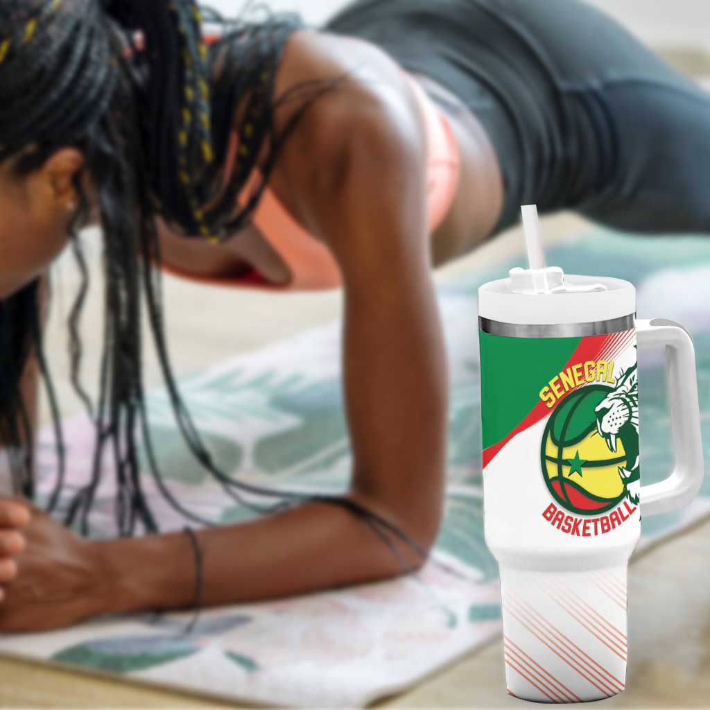 Afro Basketball Custom Senegal Tumbler With Handle Come On Lions - African Pride