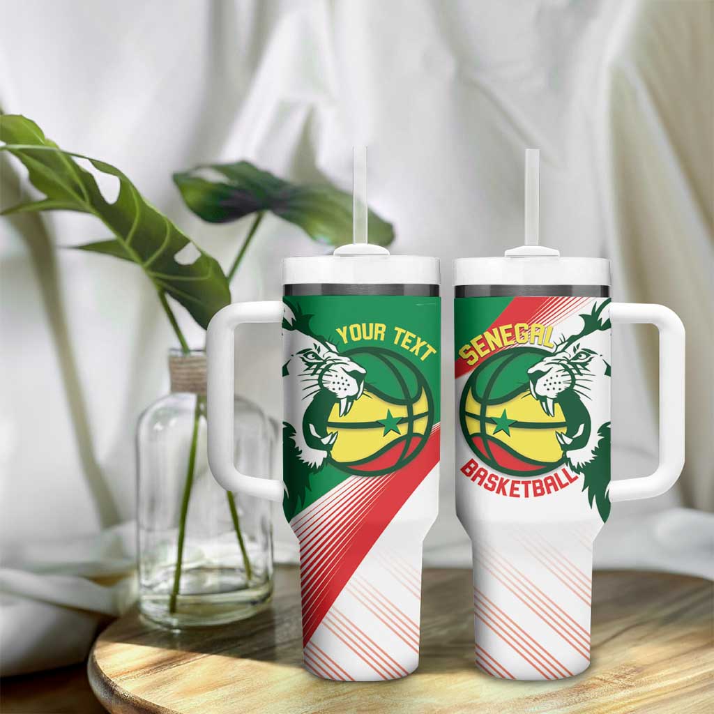 Afro Basketball Custom Senegal Tumbler With Handle Come On Lions - African Pride