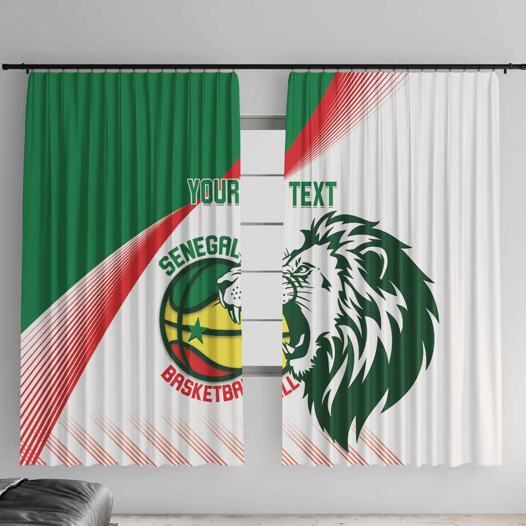 Afro Basketball Custom Senegal Window Curtain Come On Lions - African Pride