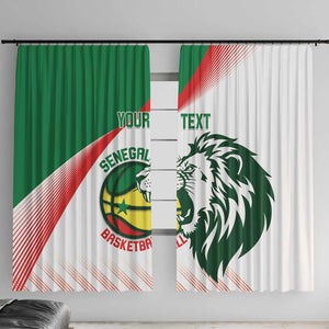 Afro Basketball Custom Senegal Window Curtain Come On Lions - African Pride