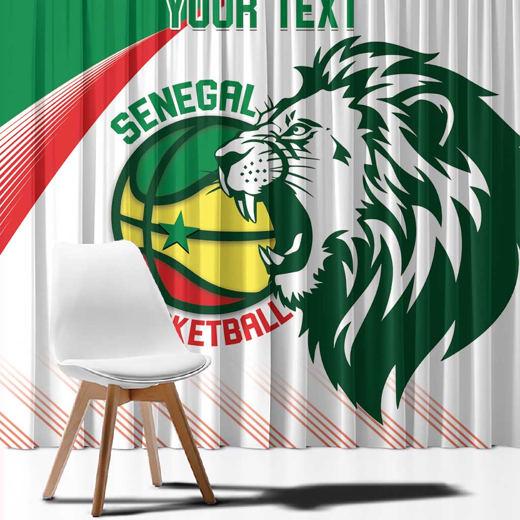 Afro Basketball Custom Senegal Window Curtain Come On Lions - African Pride
