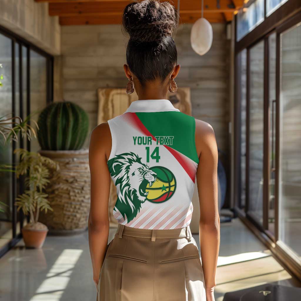 Afro Basketball Custom Senegal Women Sleeveless Polo Shirt Come On Lions - African Pride