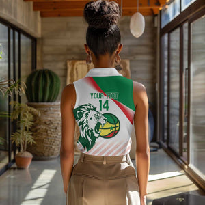 Afro Basketball Custom Senegal Women Sleeveless Polo Shirt Come On Lions - African Pride