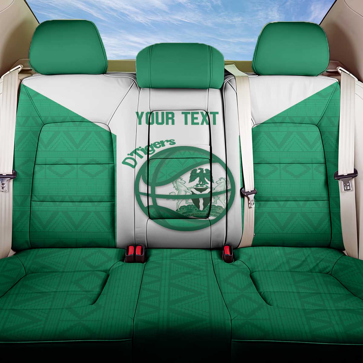 Afro Basketball Custom Nigeria Back Car Seat Cover Come On Tigers - African Pride