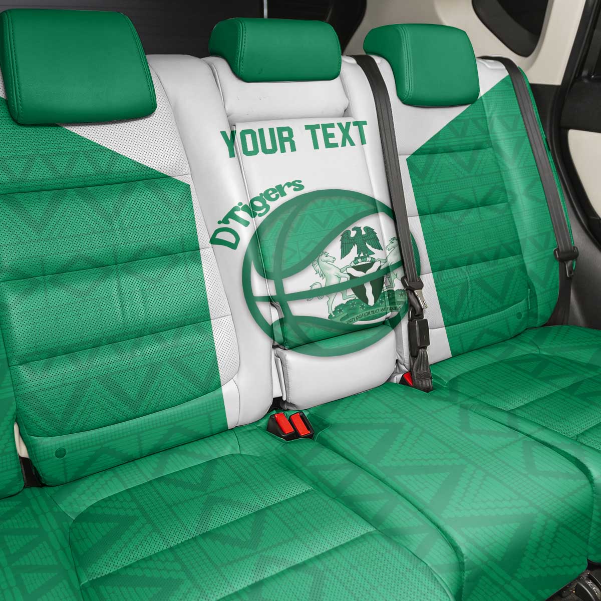 Afro Basketball Custom Nigeria Back Car Seat Cover Come On Tigers - African Pride