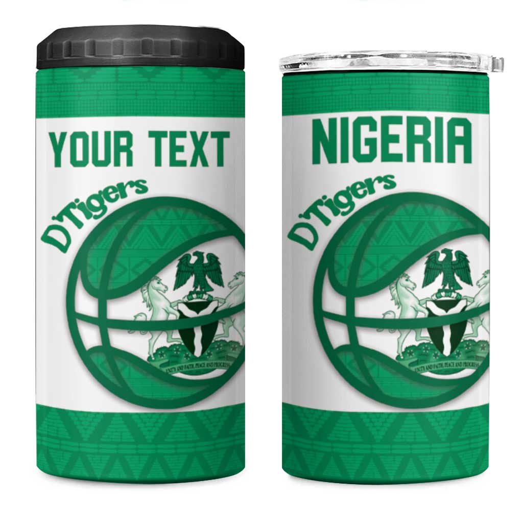 Afro Basketball Custom Nigeria 4 in 1 Can Cooler Tumbler Come On Tigers - African Pride