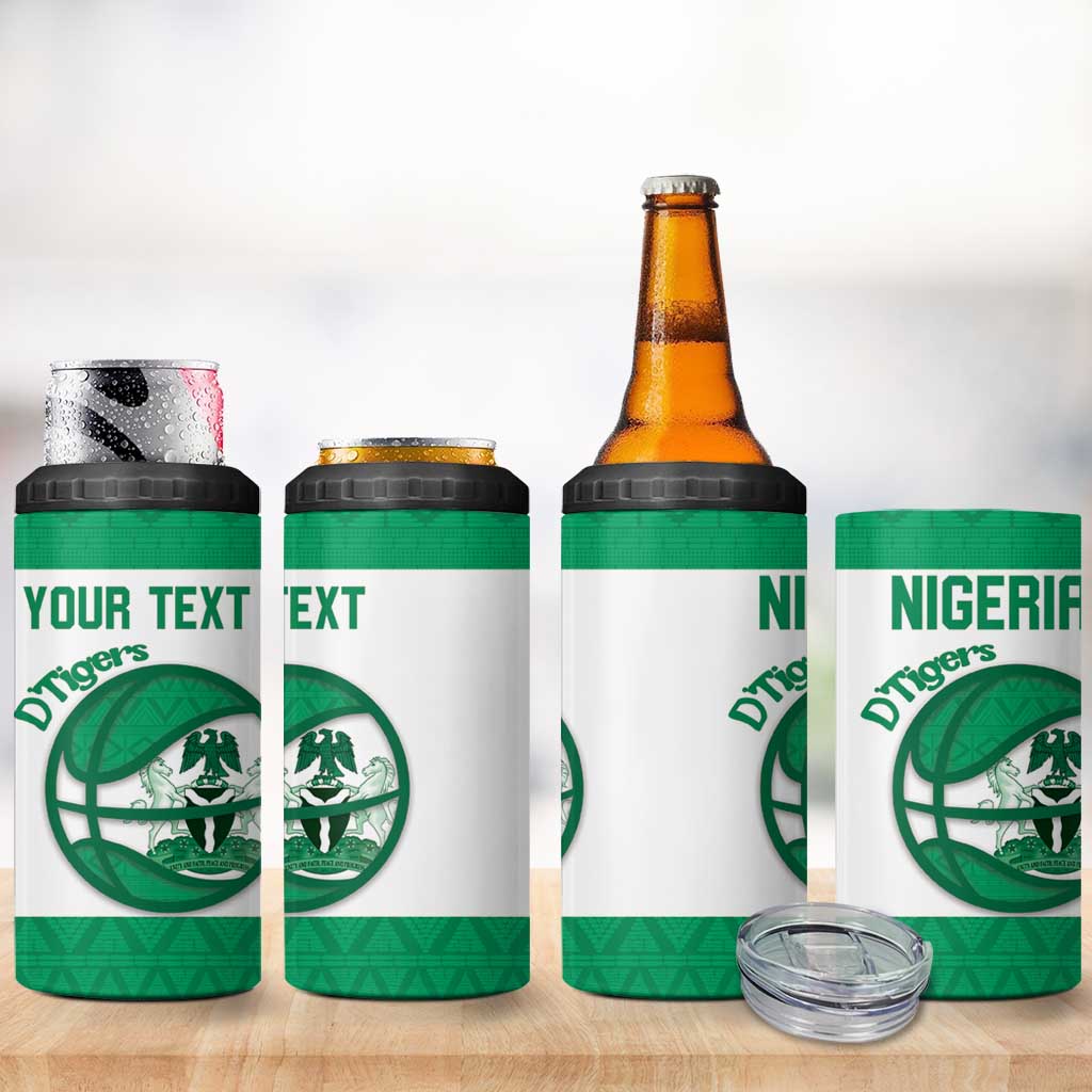 Afro Basketball Custom Nigeria 4 in 1 Can Cooler Tumbler Come On Tigers - African Pride