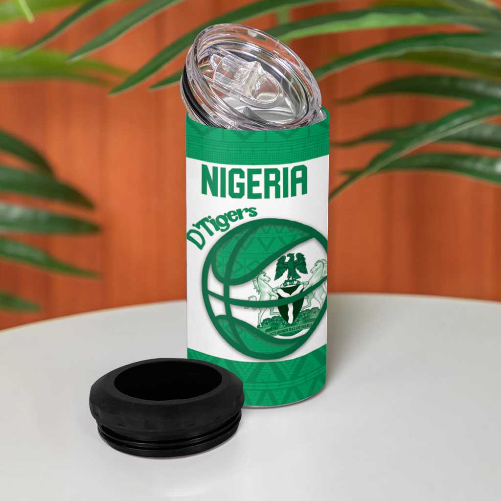 Afro Basketball Custom Nigeria 4 in 1 Can Cooler Tumbler Come On Tigers - African Pride