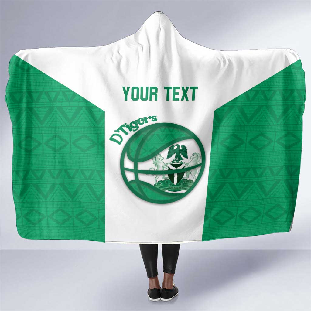 Afro Basketball Custom Nigeria Hooded Blanket Come On Tigers - African Pride