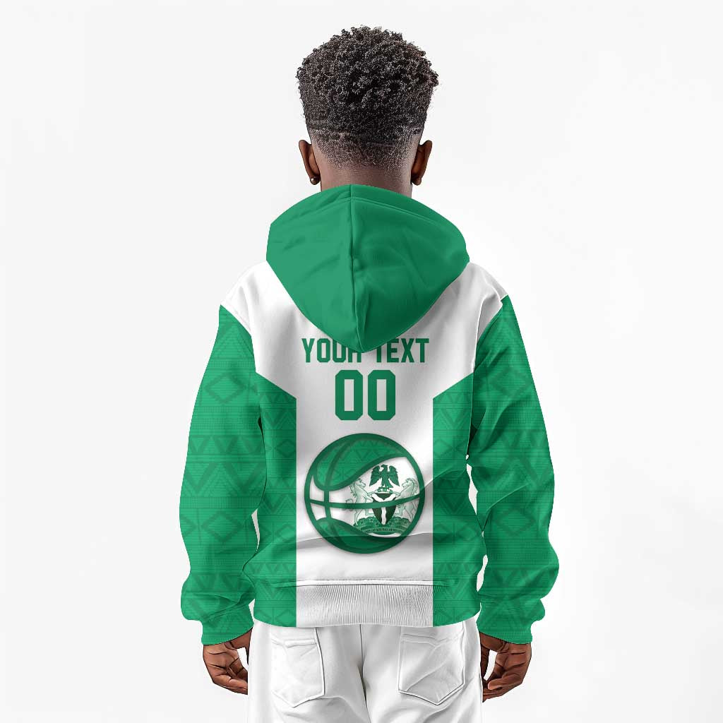 Afro Basketball Custom Nigeria Kid Hoodie Come On Tigers - African Pride
