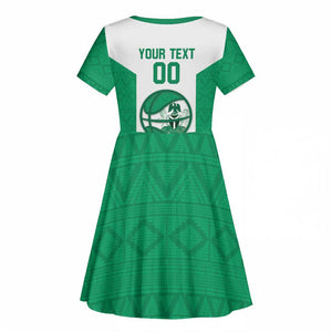 Afro Basketball Custom Nigeria Kid Short Sleeve Dress Come On Tigers - African Pride