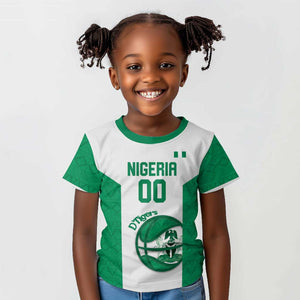 Afro Basketball Custom Nigeria Kid T shirt Come On Tigers - African Pride