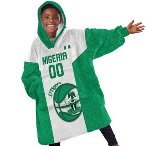 Afro Basketball Custom Nigeria Kid Wearable Blanket Hoodie Come On Tigers - African Pride