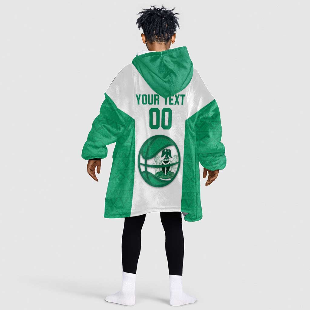 Afro Basketball Custom Nigeria Kid Wearable Blanket Hoodie Come On Tigers - African Pride