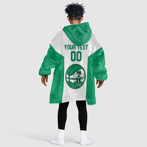 Afro Basketball Custom Nigeria Kid Wearable Blanket Hoodie Come On Tigers - African Pride