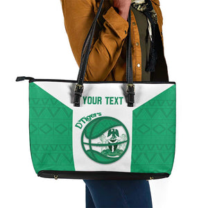 Afro Basketball Custom Nigeria Leather Tote Bag Come On Tigers - African Pride