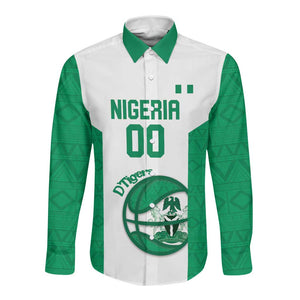 Afro Basketball Custom Nigeria Long Sleeve Button Shirt Come On Tigers - African Pride