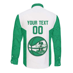 Afro Basketball Custom Nigeria Long Sleeve Button Shirt Come On Tigers - African Pride