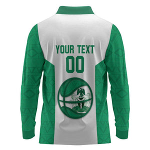 Afro Basketball Custom Nigeria Long Sleeve Polo Shirt Come On Tigers - African Pride