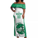 Afro Basketball Custom Nigeria Off Shoulder Maxi Dress Come On Tigers - African Pride