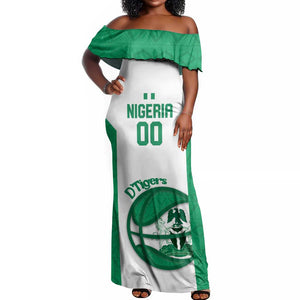 Afro Basketball Custom Nigeria Off Shoulder Maxi Dress Come On Tigers - African Pride