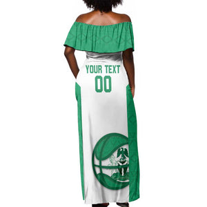 Afro Basketball Custom Nigeria Off Shoulder Maxi Dress Come On Tigers - African Pride