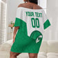 Afro Basketball Custom Nigeria Off Shoulder Short Dress Come On Tigers - African Pride
