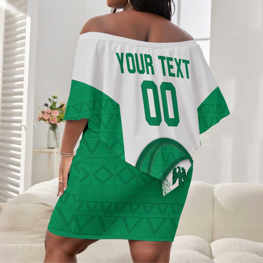 Afro Basketball Custom Nigeria Off Shoulder Short Dress Come On Tigers - African Pride