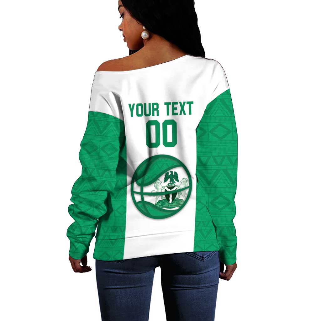Afro Basketball Custom Nigeria Off Shoulder Sweater Come On Tigers - African Pride