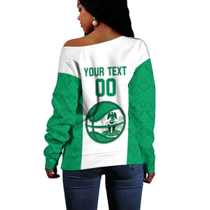 Afro Basketball Custom Nigeria Off Shoulder Sweater Come On Tigers - African Pride