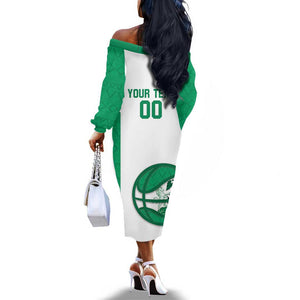 Afro Basketball Custom Nigeria Off The Shoulder Long Sleeve Dress Come On Tigers - African Pride
