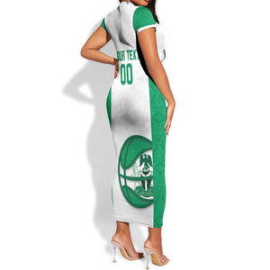 Afro Basketball Custom Nigeria Short Sleeve Bodycon Dress Come On Tigers - African Pride