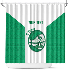 Afro Basketball Custom Nigeria Shower Curtain Come On Tigers - African Pride