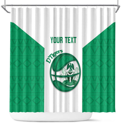 Afro Basketball Custom Nigeria Shower Curtain Come On Tigers - African Pride