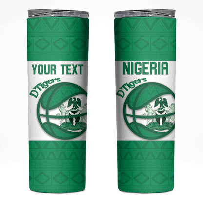 Afro Basketball Custom Nigeria Skinny Tumbler Come On Tigers - African Pride